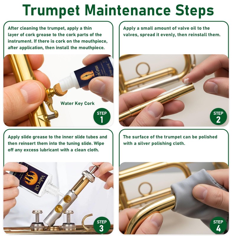 12pc Trumpet Cleaning Kit - Powerful Clean and Restores Smooth