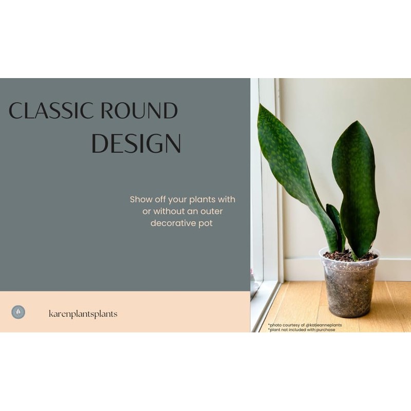 karenplantsplants™ 9" Clear Plastic Nursery Pot (Clear - 10 Pack)