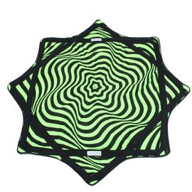 Mougee (moo-JEE) Air Flow Star - Neon Series - for Beginners & Advanced - Fun&Challenging - Double Stitched Flow Toy - Vibrant Colors&Patterns 28” Dameter - Green Ripple - Neon