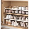 Yagizaai Expandable 1-Tier Metal Shoe Rack (H:10"), Adjustable Width 14.9"-23.6",
