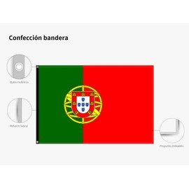 OEDIM Portugal Flag | 150 x 85 cm | Reinforced and Stitched | Flag with 2 Metal Eyelets