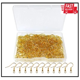 TTSAM 120pcs Earring Hooks with Ball and Coil, Hypo Allergenic Plated Gold Ear Wires w