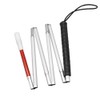 White Cane, Aluminum Folding Cane for the Blind,Folds Down 6