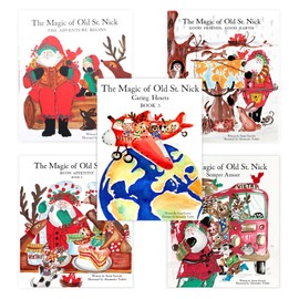 Vietri Old St. Nick Children's Book Collectors Set, 5-PC Collectible Christmas Storybooks for Kids