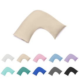 100% Cotton 300TC V Shape/U Shape/Boomerang/Tri Pillowcase/Maternity Support - Percale - Envelope Style Machine Washable (Linen)