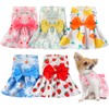 5 Pieces Dog Clothes Girl Dog Dresses Floral Puppy Dresses