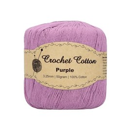 Crochet Cotton Yarn Classic Craft Soft Fine Thread Knitting Ball 50g 3Ply 3.25mm (Purple)