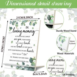 Chunful in Loving Memory Wedding Sign Acrylic Memorial Table Sign for Wedding Wooden Decor for Ceremony and Reception(Fresh)