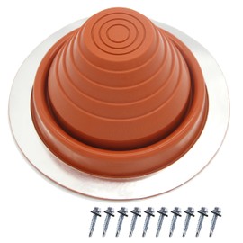 CHOOSEU Bright Red Silicone Rubber Boot Metal Roof Pipe Flashing，with Flexible Round Base Seals for High Temp Pipe，Fits Pipe OD 2-1/4"to5"