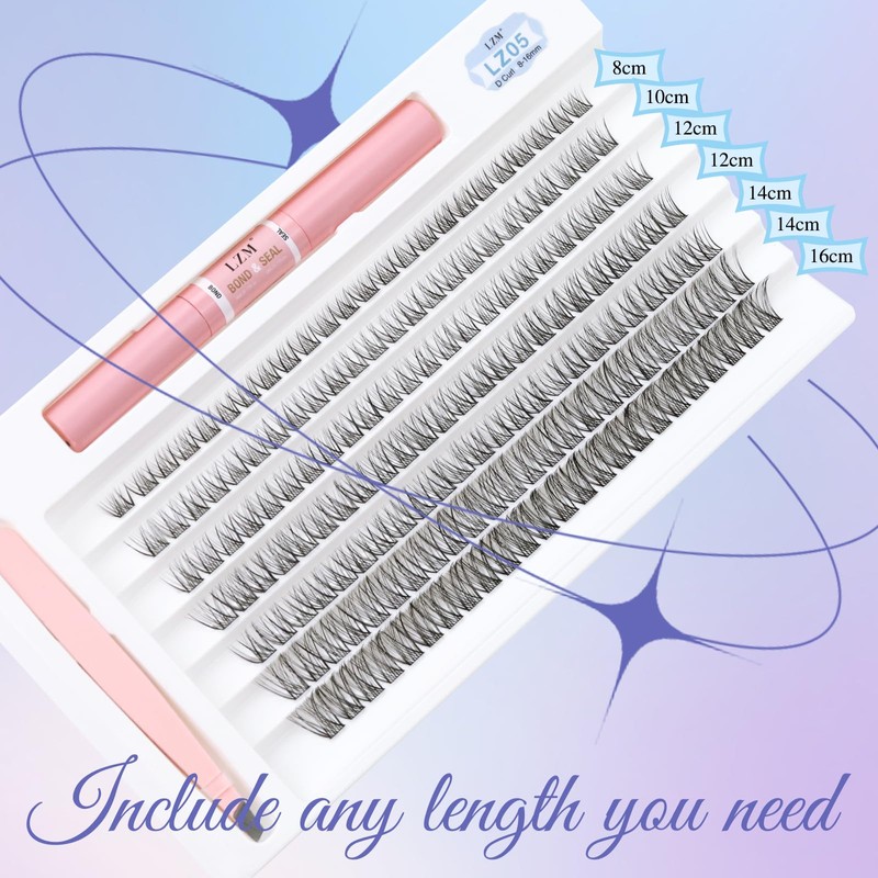 LZM Eyelash Extensions Set, 168 Pieces, Lashes Extension Set, 8-16