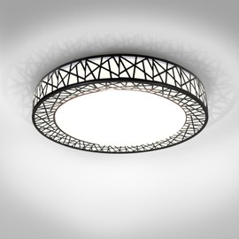 ASD 18 Inch LED Flush Mount Ceiling Light Fixture for Bedroom, 35W 1992LM 5CCT 2700K-5000K, Triac Dimmable Lights, Dining, Living Room, Kitchen Lamps, Modern Home Lighting Fixtures, Black, ETL