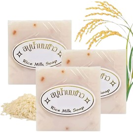 2 Pack. Jabón de Leche de Arroz tailandes, Jabón Blanqueador Hidratante con Colágeno. Blanquea e hidrata la piel. Incluye 2 unidades