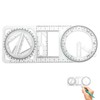 Template of Functional Charts Transparent Multifunctional Geometric Drawing Ruler Movable