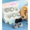 TIANCI FBYJS 8 Pairs Stainless steel Ear Tunnels Earrings Silicone