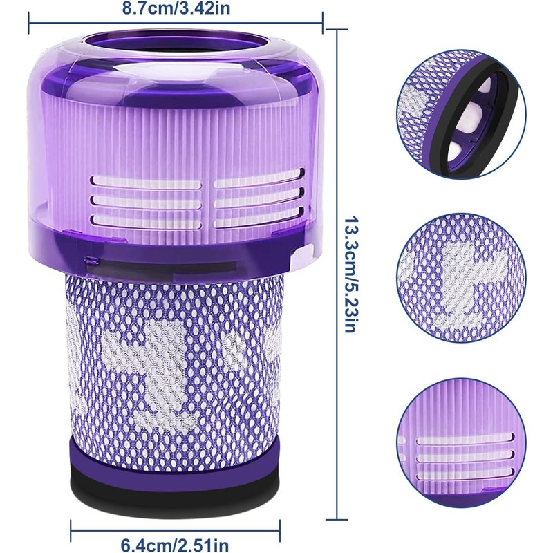 Laukowind 2 Pack for Dyson v12 Filter,Laukowind Washable Replacement Filter