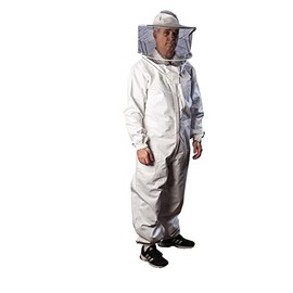 Forest Beekeeping Supply - Premium Cotton Full body Bee Suit With Round Veil | Suitable For Beginner and Commercial Beekeepers | Metal Brass Zippers | Thumb Straps | Hive Tool Pockets - (XX Large)