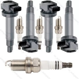 NEW For Toyota Scion XA XB 1.5L Ignition Coil & Spark Plug w/plugs UF316 90919-02240