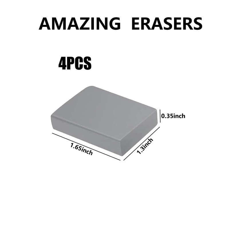 4 Pack Kneaded Eraser, Putty Rubber for Artists, Gey, Kneadable