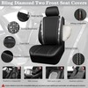 CAR PASS Rhinestone Bling Diamond Car Seat Covers Leather Shining
