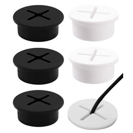 Cable Grommet, 6 Pieces Cable Hole Cover, Flexible Cable Grommet, Desk Rubber Grommet, for Desk, Computer Desk, Worktops, Furniture