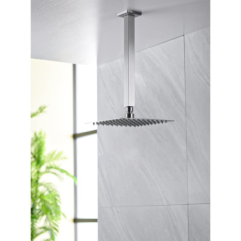 Anpean 12 Inch Square Ceiling Mounted Shower Arm and Flange