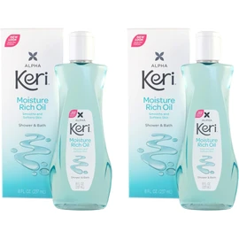 Keri Moisture Rich Shower Bath Oil, Clear, 8 Ounce (Pack of 2)