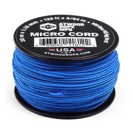 Atwood Rope MFG Micro Utility Cord 1.18mm X 125ft Reusable Spool | Tactical Nylon/Polyester Fishing Gear, Jewelry Making, Camping Accessories (Blue)