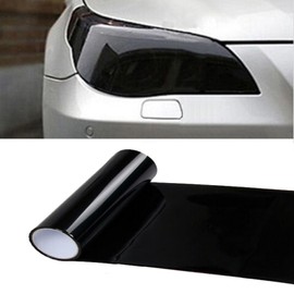 Deep Black Car Light Film: Headlight, Brake, Taillight, Fog - Tinted Color, Smoke - Sheet Sticker Cover (30x200CM)