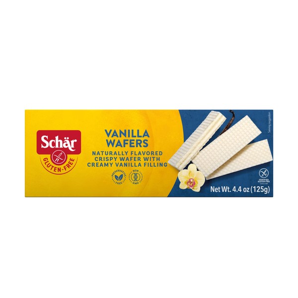 Schar - Vanilla Wafers - Certified Gluten Free - No GMO's, Wheat or Preservatives - (4.4 oz) 6 Pack
