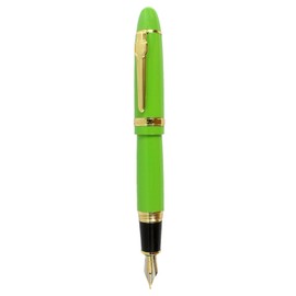 Pluma estilográfica Jinhao 159, punta mediana 18KGP, borde dorado, verde                                                                              