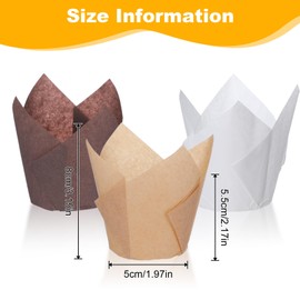 600 Pcs Tulip Cupcake Liners Greaseproof Paper Tulip Muffin Liners Baking Cup Cupcake Wrappers Holders for Weddings Birthdays Anniversaries Banquets Party Christmas