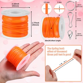 Janinka Gimp String Plastic Lacing Cord Kit with 24 Rolls Gimp Bracelet Cord 24 Pcs Jewelry Lobster Clasp 24 Pcs Key Chain Ring Lanyard Clips Snap Lanyard Hooks(Normal)