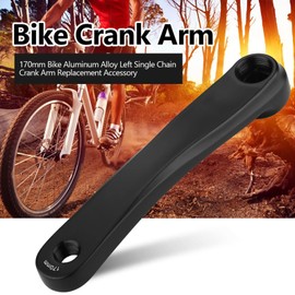 Alomejor Bike crank arm,170mm aluminum alloy single speed crankset left side with square taper for urban commuters fixie riders and mechanics