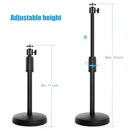 Soporte para cámara web para escritorio, trípode de cámara web de 18 pulgadas con soporte para teléfono, soporte para cámara web de escritorio para Lo