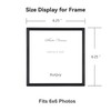 Autjvy 6x6 Picture Frame Set of 2, Black Modern Simple