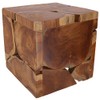 GURU SHOP Decorative Cube Made of Root Wood, Light Object,