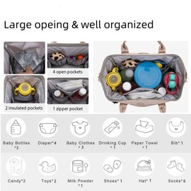 BHAFEM Small Diaper Bag Tote Crossbody, Small Baby Bag Convertible Backpack for Women Diaper Purse (Cream Pink)