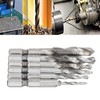 6PCS Hex Shank Combination Drill Tap 3 in 1 HSS