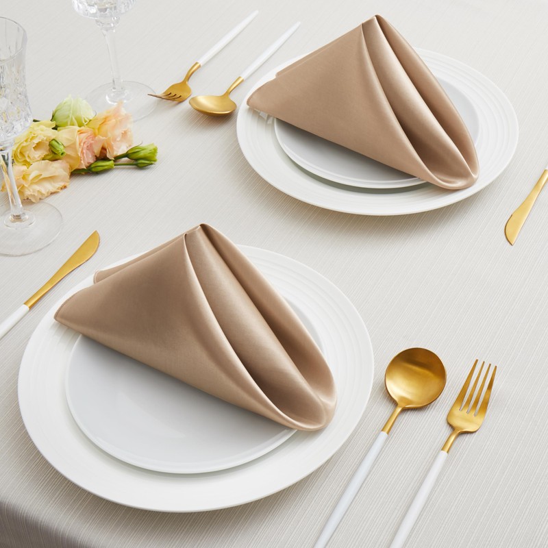 Counfeisly 24 Pack Square Satin Dinner Napkins, 17x17 Inches Silky