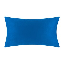 KINGROSE 3D Flower Decorative Throw Pillow Cover Handmade Soft Pillow Case Solid Artistic Cushion Cover for Sofa Bed Living Room 12 x 20 Inches Solid Suede Blue