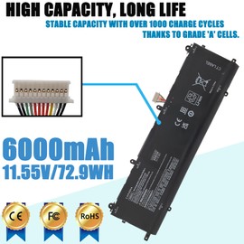 LAQUEENA BN06XL Laptop Battery Compatible with HP Spectre X360 15 15-EB 15-EB0005UR X360 Convertible 15-EB0005NI Series BN06072XL HSTNN-IB9A L68299-005 L68235-1C1 4-Cell 11.55V 72.9Wh