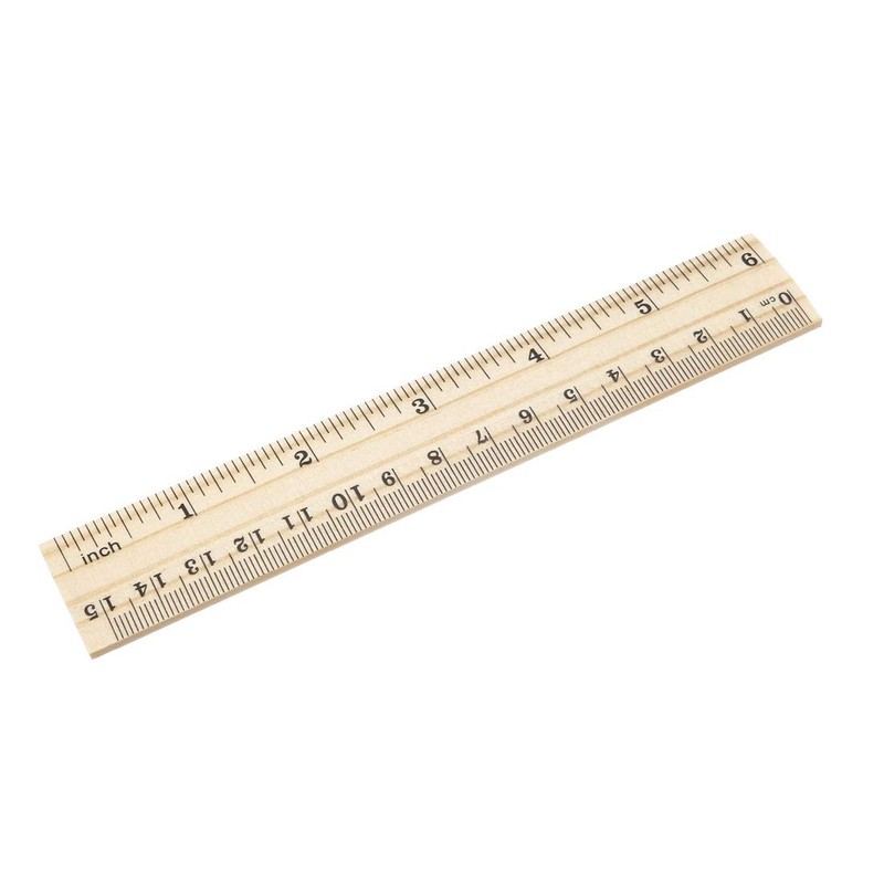 sourcing map Wood Ruler 15cm 6 Inch 2 Scale Office