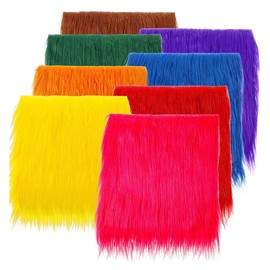 Wisafory Faux Fur Fabric Squares Fabric 25 x 25 cm Plush Fabric Square Faux Fur Fabric Faux Fur Fabric Patches for DIY Chair Cover Costume Sew Christmas Decorations Yellow 2 Pieces