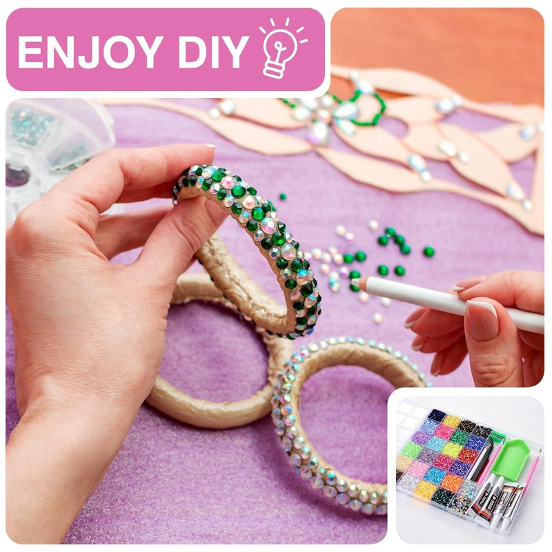 Bedazzling Kit 42000Pcs 26 Colors 3mm Resin Jelly Rhinestones -