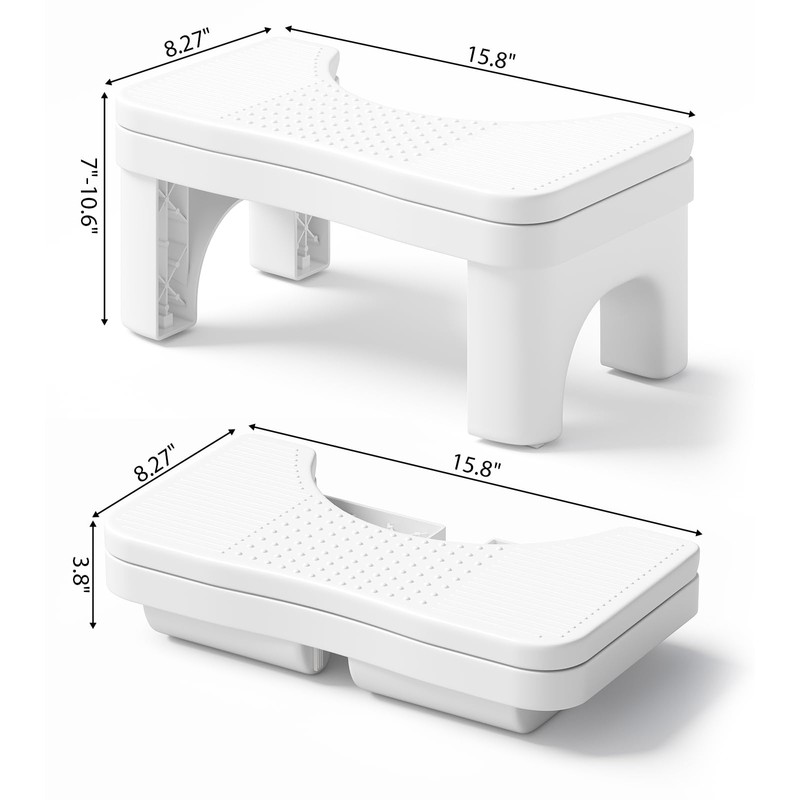 Osivaex Folable Squatting Potty Stool for Adults, 7" Height Adjustable