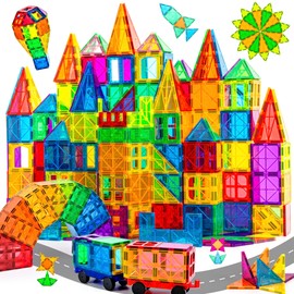 cossy 120Pcs Magnetic Tiles Magnetic 3D Building Blocks Set Educational Construction Toys for 3+ Year Kids with Stronger Magnets, Educational Toys, Recreational, Conventional