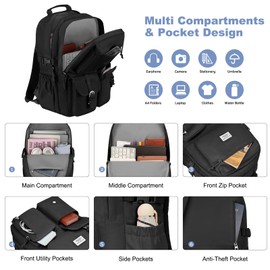 School Laptop Backpack for Girls Bookbag: Large Capacity Elementary Middle High School Book Bag 17.3 Inch Casual College Backpacks Waterproof Travel Back Pack Student Bookbags for Teen Kids Boys Women