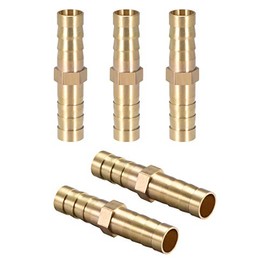 sourcing map Brass Hose Connector Air Water Fuel Boat 8 mm Pack of 5