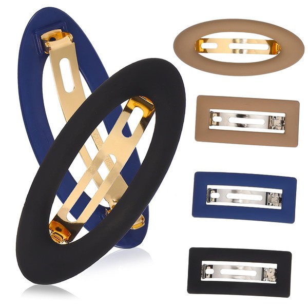 Healvian 6pcs Matte Metal Snap Hair Clips for Women Lightweight