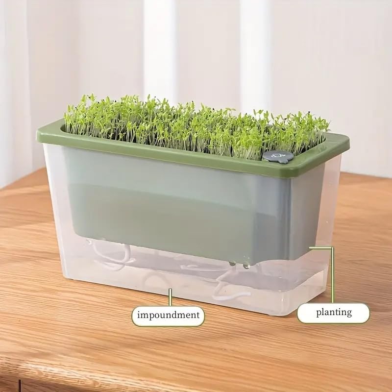 AIMALL Self-Watering Square Planter for Indoor Gardening, Balcony Vegetable Pot